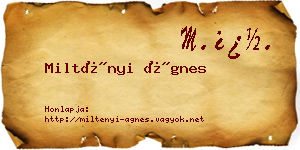Miltényi Ágnes névjegykártya